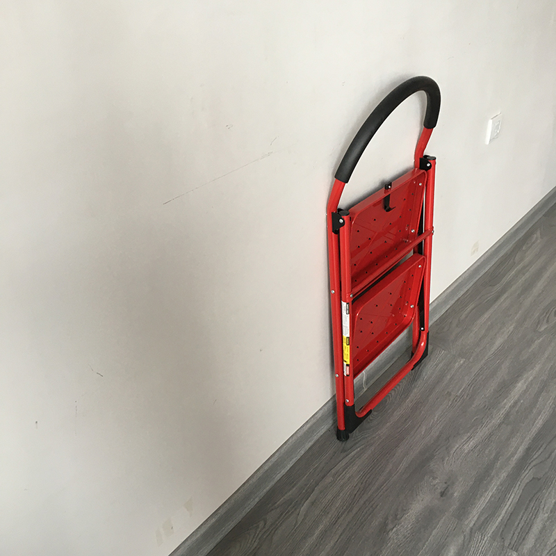 好企来 碳钢 2步圆扶手钢管梯 红 BY—0045 1米/架高清大图