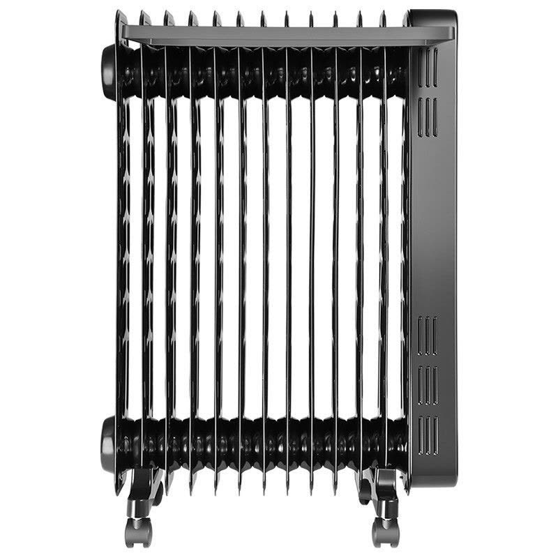 美的(Midea)油汀取暖器家用电暖器卧室电暖气片13片加宽全屋升温速热油酊油丁取暖电器曜石黑HYW22NA图片