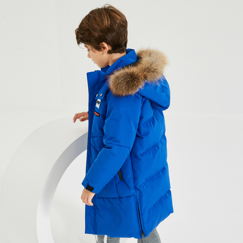 [2件2折价:199]米喜迪mecity童装冬新款男童羽绒服大毛领派克工装风羽绒服