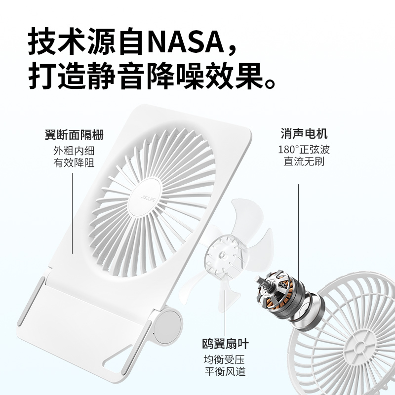几素超薄桌面风扇FA28粉色(4500mAh)高清大图