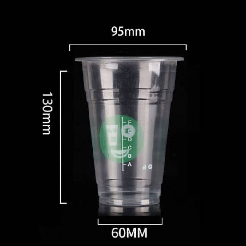 乐扣乐扣 95口径奶茶杯一次性豆浆杯子商用透明塑料杯500ml 1000个/件高清大图