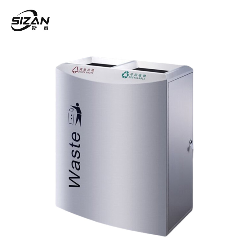 斯赞 室内分类环保垃圾桶 二分类70*38*80cm 个高清大图