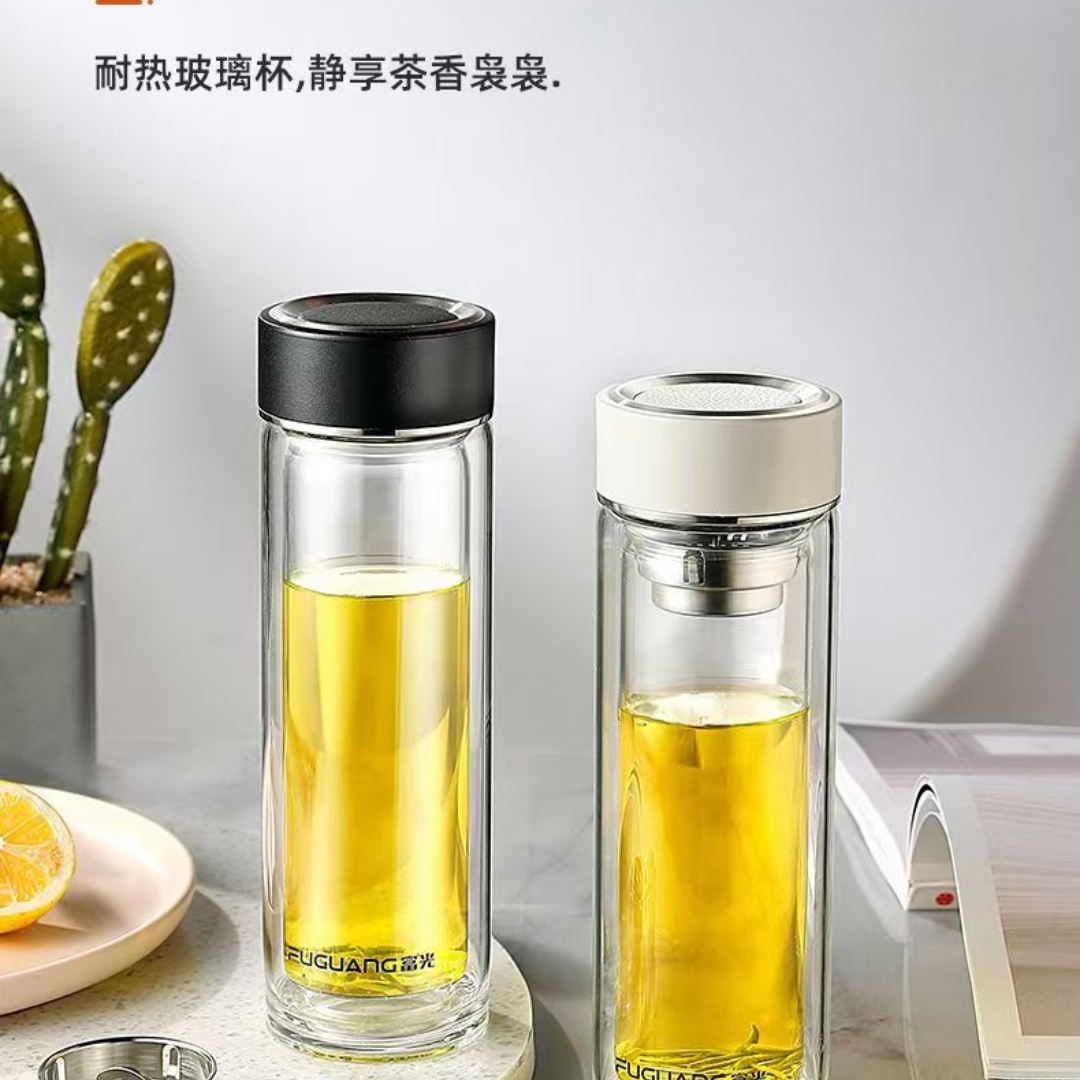 富光(FUGUANG)G2061-SH-320正泰双层玻璃杯黑色320ml(单位:只)高清大图