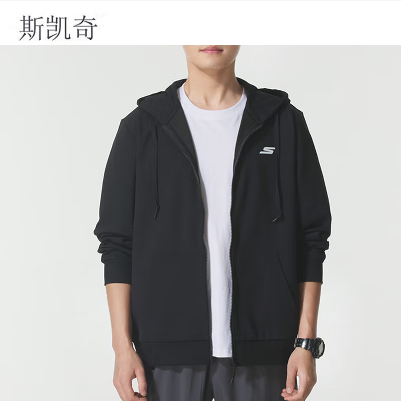 斯凯奇 情侣针织连帽夹克 P225U132-03K8L 件高清大图