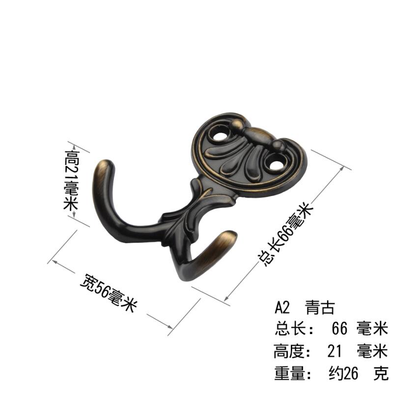 衣服挂钩挂钩后退色复古挂衣架衣服衣帽钩固定挂衣钩衣钩墙壁浴室粘钩装饰卫生间A1=大号青古_1_4高清大图