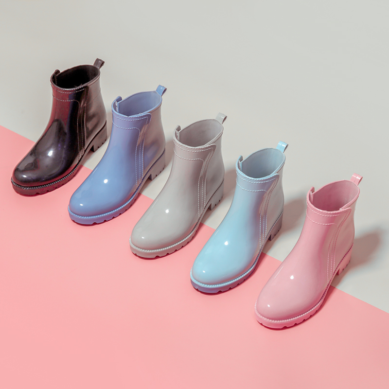 马丁雨靴女夏季粉色尺码40