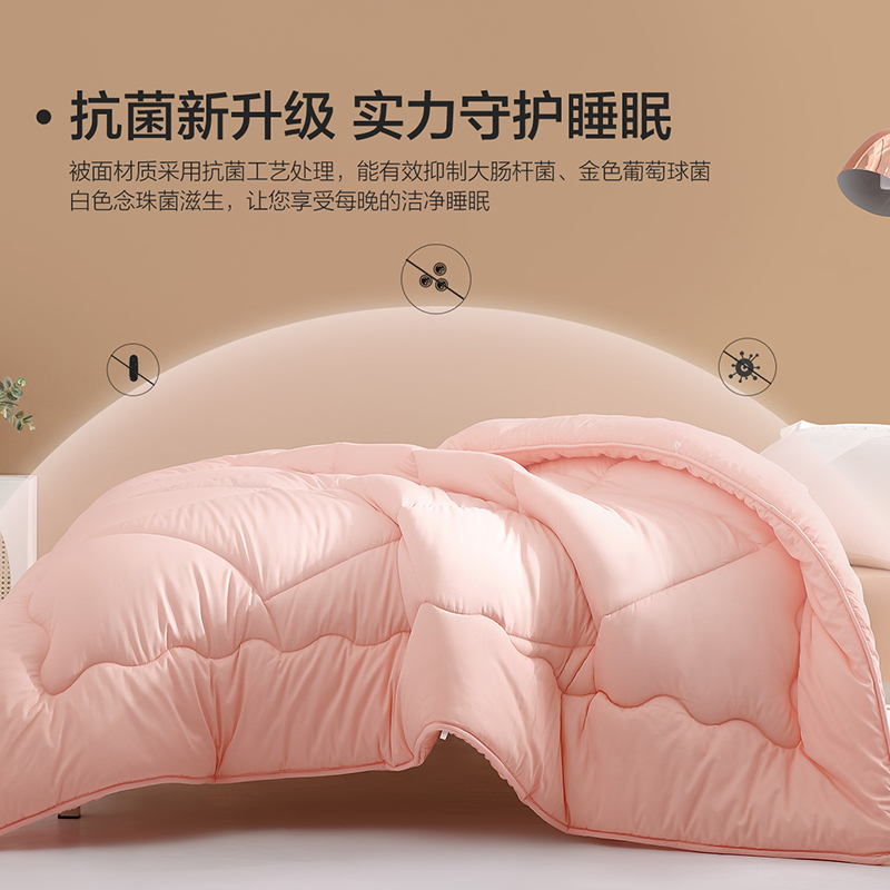 水星家纺百丽丝出品抗菌七孔纤维被保暖冬被加厚被学生宿舍成人家用单双人被子被芯