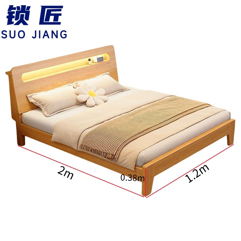 锁匠床+2床头柜+5cm床垫高清大图