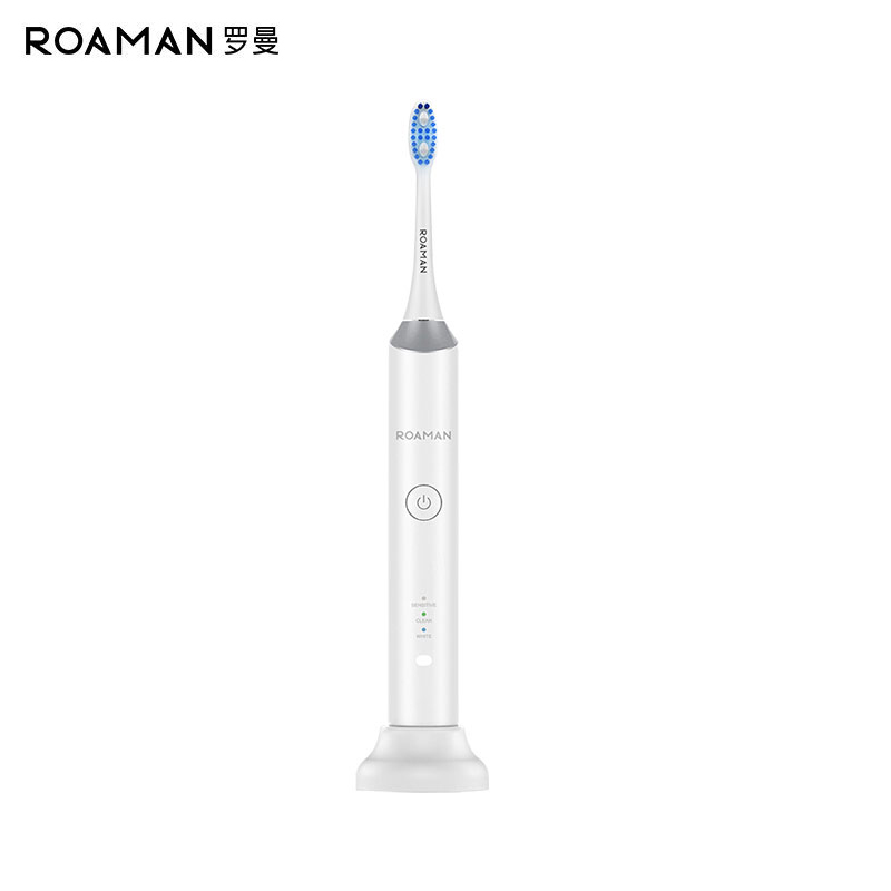 罗曼/ROAMAN 电动牙刷 T3 无线感应式充电全自动声波口腔护理电动牙刷家用成人 每支含4个刷头 银色