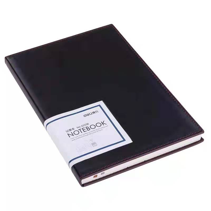 [精选]得力(deli) 22236皮面笔记本80g纸 记事本商务办公本子 A5(212*146mm)绅士棕