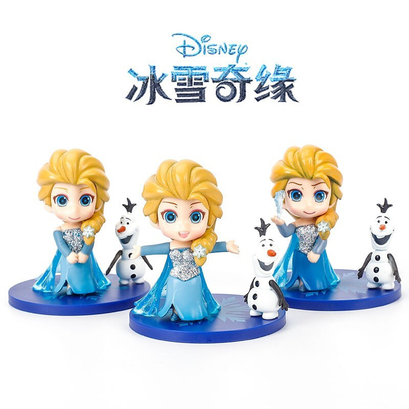 冰雪公主娃娃玩具冰雪奇缘人偶公仔摆件女孩生日换装玩偶玩具 q版冰雪