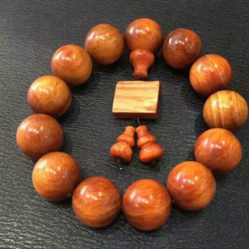 透顺纹不胶不蜡高油密印尼冰种血龙木0.6-2.0佛珠手串PTSH1294送女朋友七夕情人节礼物