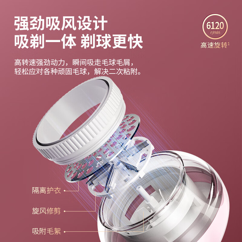 超人(SID) 超人毛球修剪器充电式去毛器剃毛机大功率衣物除毛球器充插两用剪毛机 [小冰壶]6叶刀头+充插两用高清大图