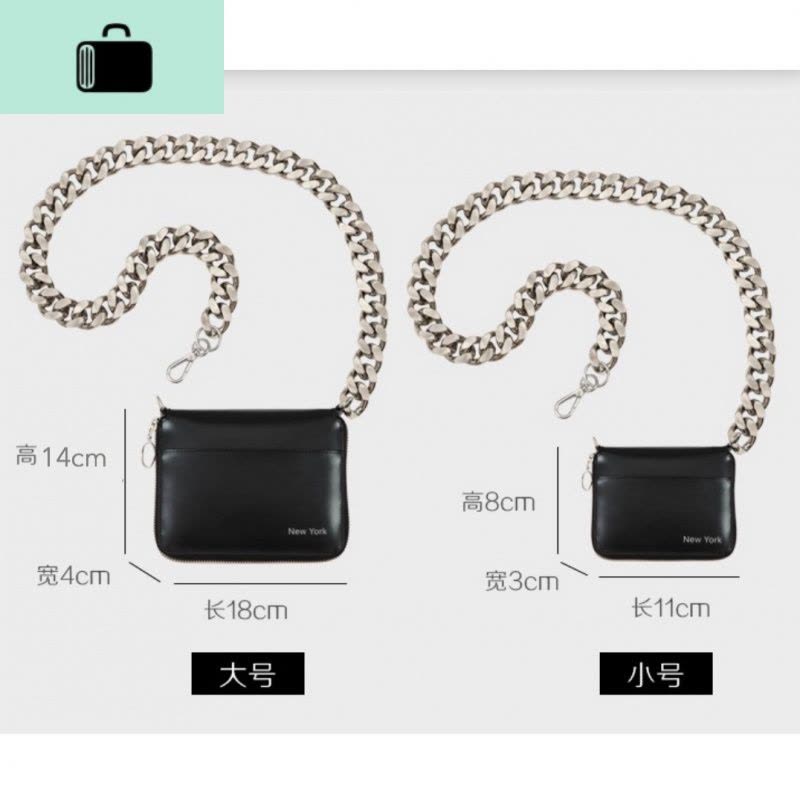 MONA雪梨同款kara粗链条迷你小包荧光色单肩斜挎皮零钱包女新款NEW LAKE图片