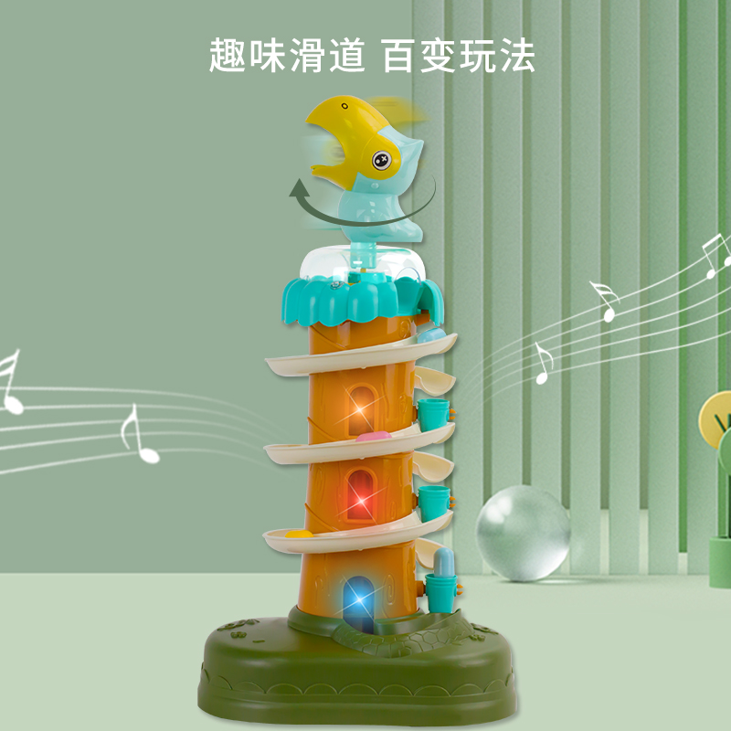 婴侍卫 鹦鹉轨道转转乐 滚珠滑梯电动玩具 A322-89高清大图