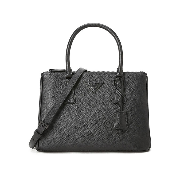 预订 PRADA 普拉达 GALLERIA 通勤手拎包 单肩包 手提包 斜挎包小号 三角LOGO标十字纹皮1BA863