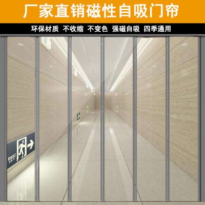保暖磁吸门帘冬季防寒防风外门隔断帘透明塑料软pvc空调帘子家用高1米