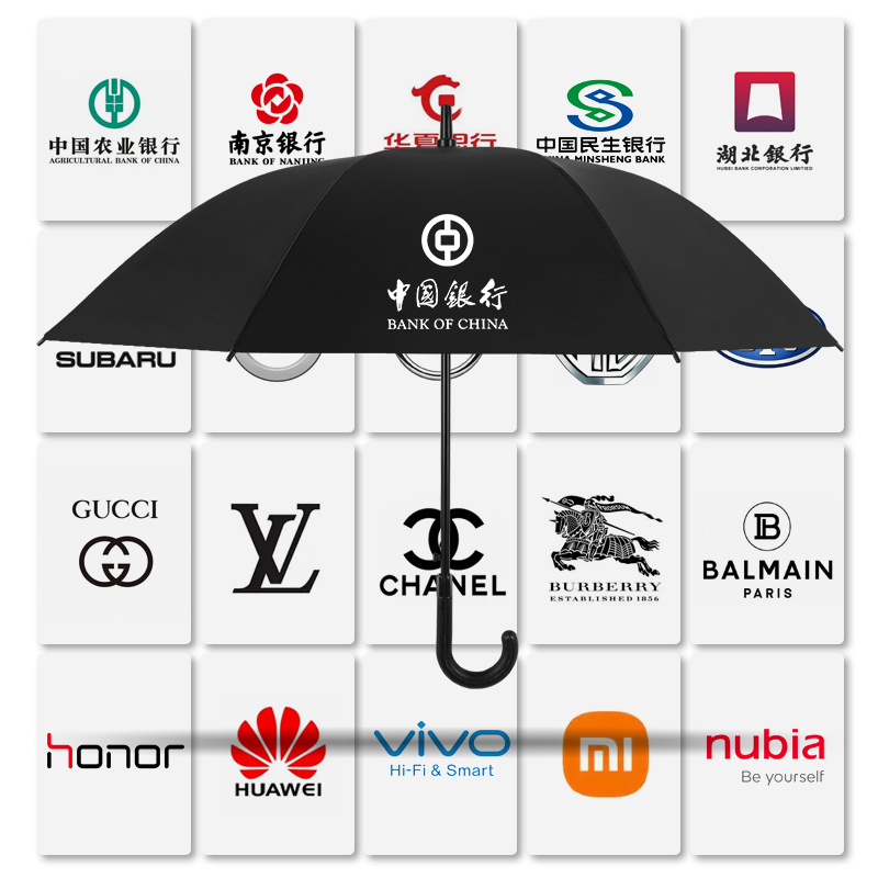 雨伞定制可印logo 男士超大号直杆长柄伞酒店印广告伞高清大图