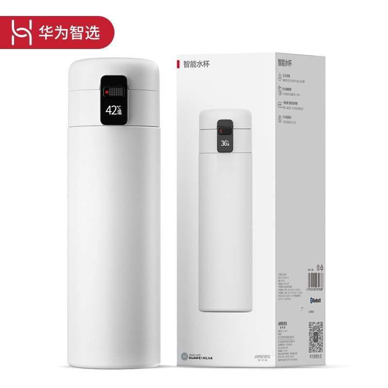 华为智选(HUAWEI )智能保温杯450ML茶水分离水杯子316不锈钢男女茶杯哈尔斯 白色