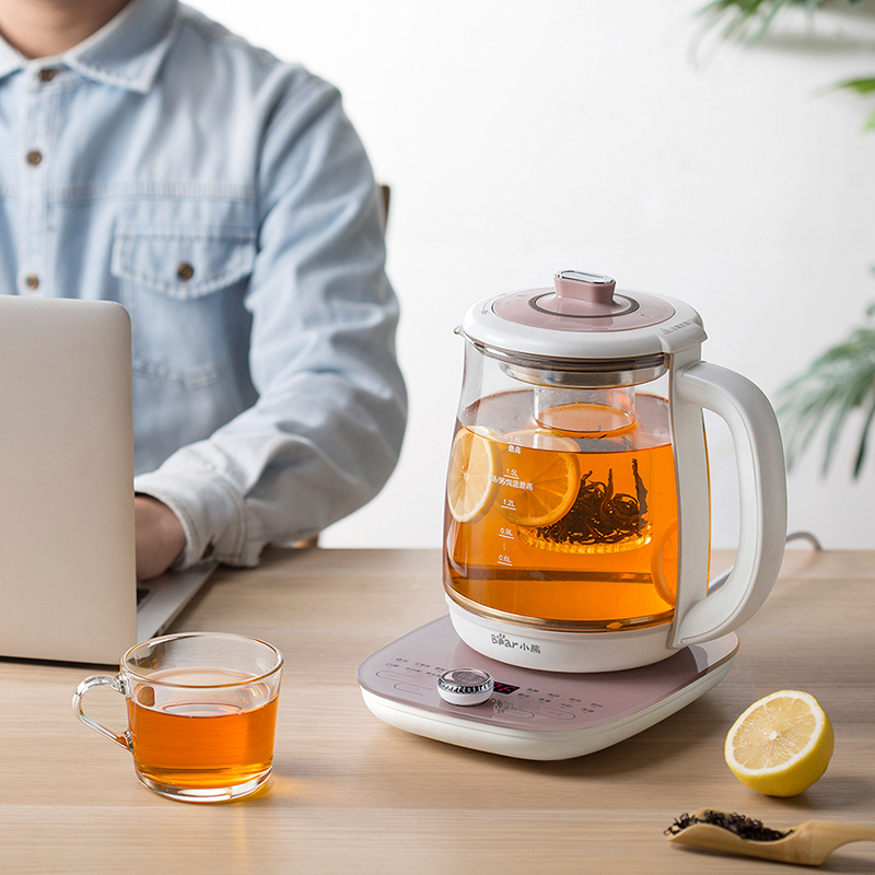 小熊(Bear)1.8L燕窝壶 花茶壶煮茶壶炖燕窝 全自动多功能玻璃煮茶器电水壶电热水壶 养生壶 YSH-C18V5