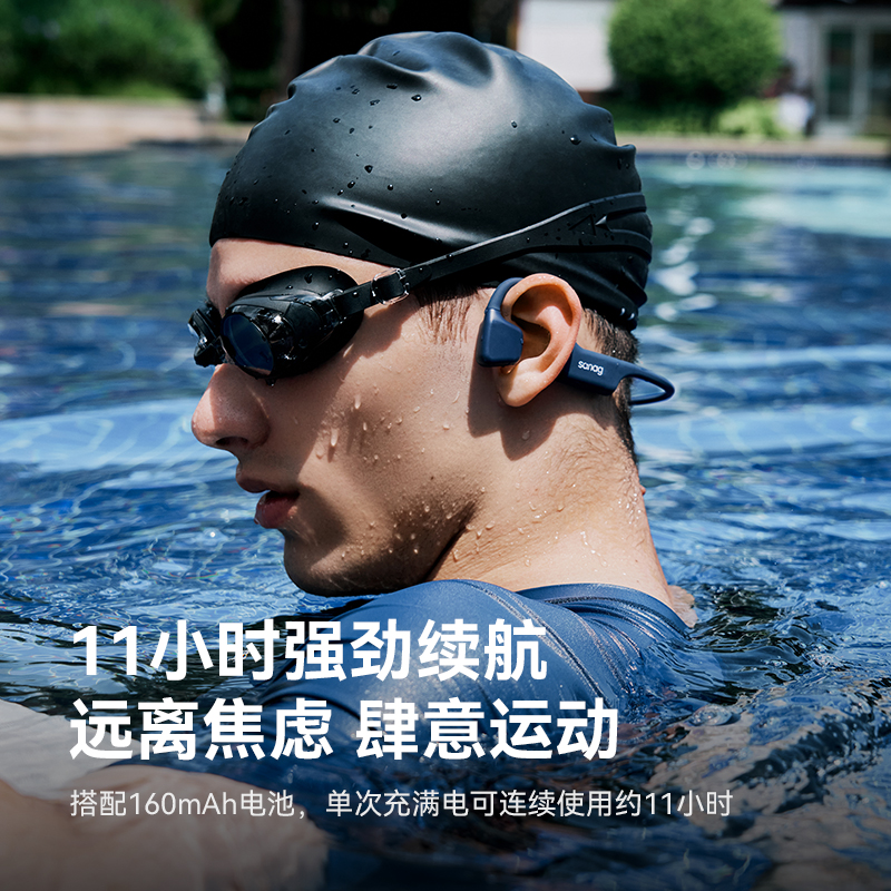 sanag塞那B70骨传导蓝牙耳机游泳防水专业运动跑步水下专用高清大图