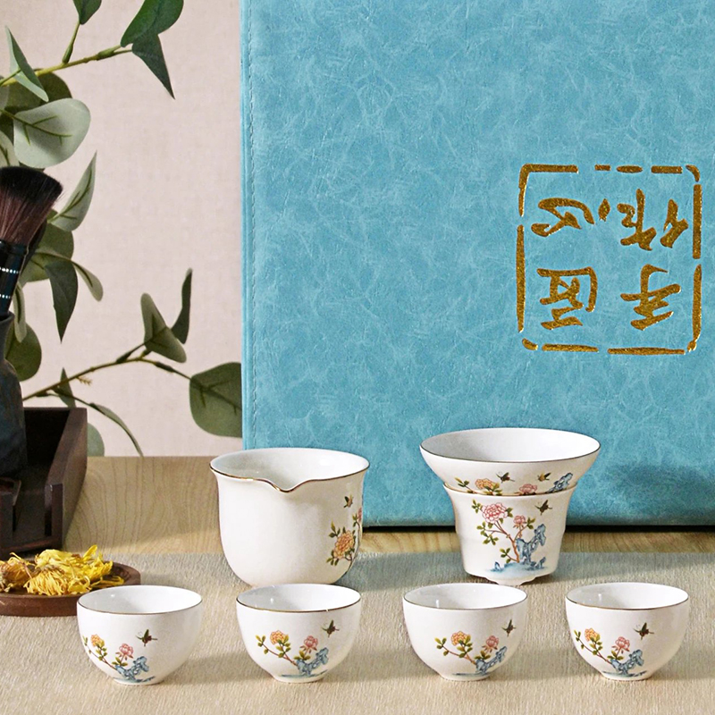 北国风光骨瓷茶具套装金枝玉叶TS-0122P套高清大图