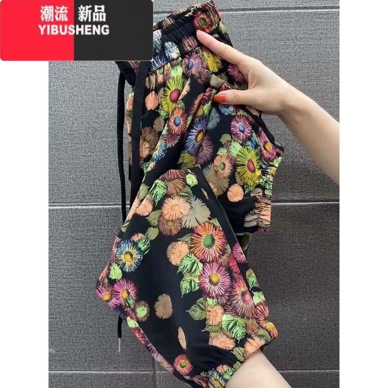 YIBUSHENG季冰丝休闲裤女薄宽松百搭束脚哈伦裤时尚显瘦九分灯笼裤图片