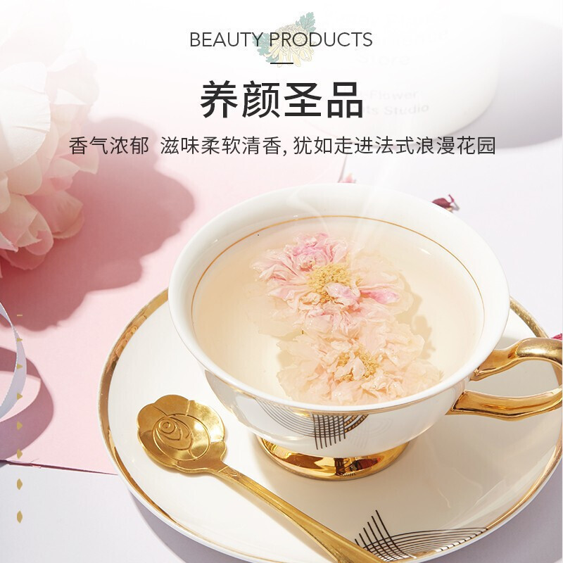 茶里(ChaLi)有机玫瑰花茶 花草茶低温烘干无硫熏制一朵一杯泡水喝的玫瑰花茶15朵/盒