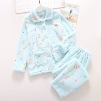 秋冬韩版兔子月子服产后加厚法兰绒哺乳衣喂奶家居服睡衣两件套装