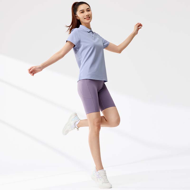 361°翻领T恤女夏季新款速干瑜伽健身运动服女士透气轻薄POLO衫662524105V高清大图