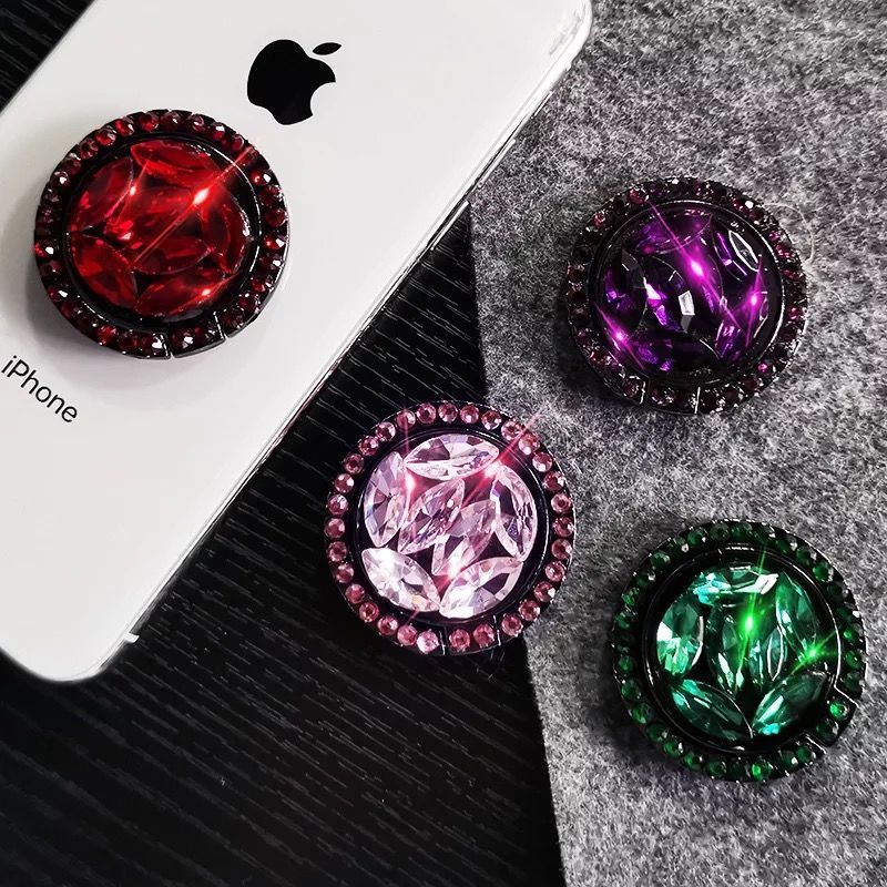 水钻支架追剧懒人手机指环扣带钻支架安卓苹果手机通用卡扣式女款
