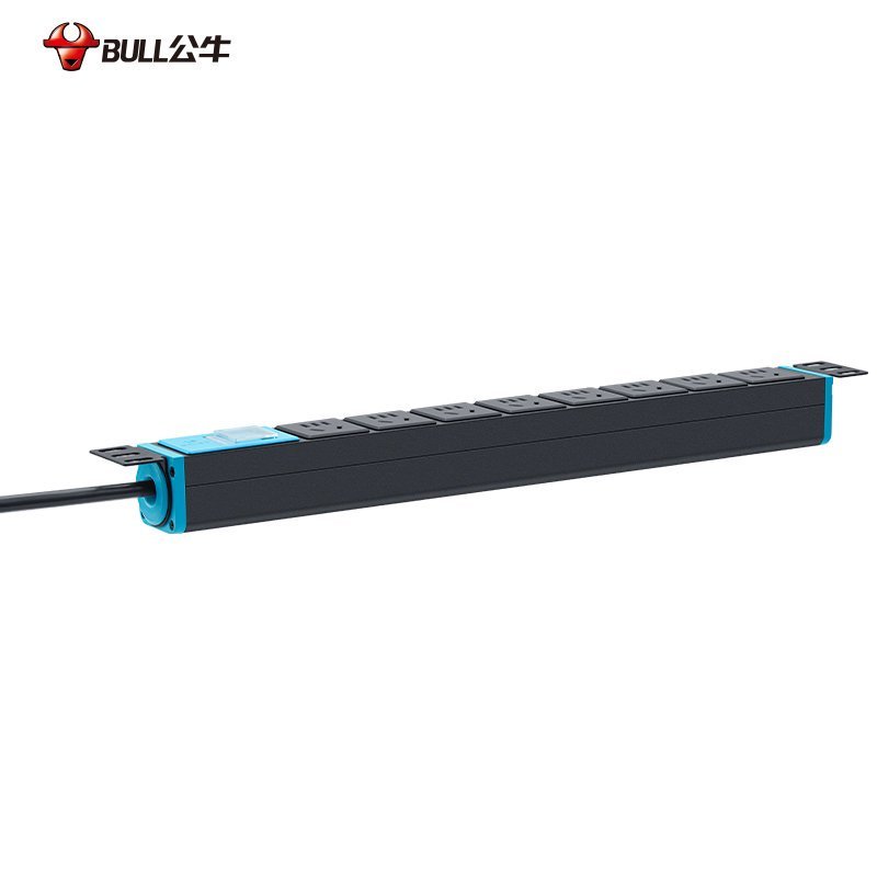 公牛(bull)GNE-1080全长1.8米8插位计量带电压电流表pdu机房机柜插座数显排插多孔多功能拖线板