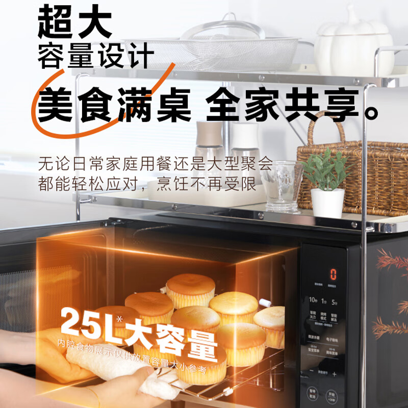 美的(Midea)微波炉变频微波炉烤箱一体机 家用光波炉一级能效25升大容量900W大功率高清大图