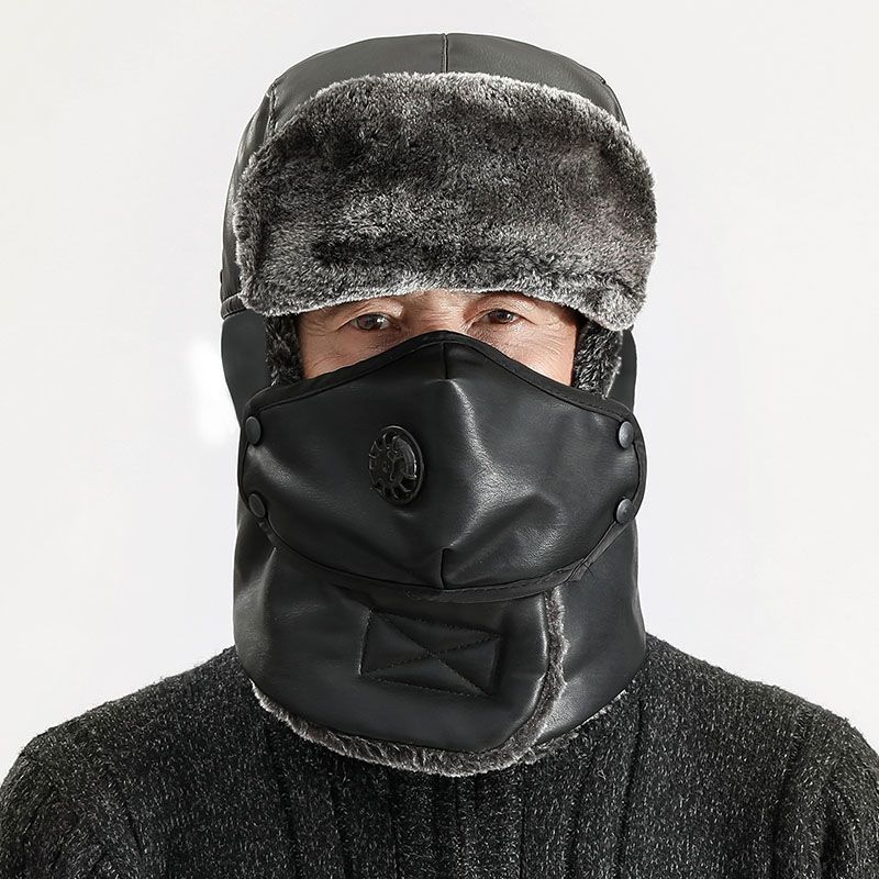 米黛洛雷锋帽男冬季电动车防寒东北棉帽女加厚保暖中老年骑车帽子 普通款 浅灰色 不带眼镜