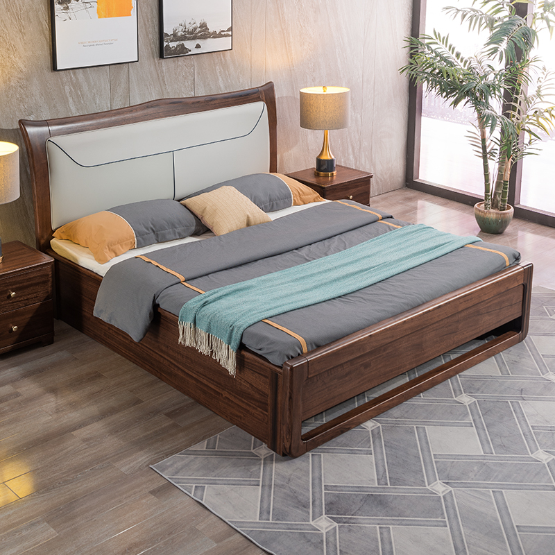 梵宜 床 实木床 北美黑胡桃木床1.