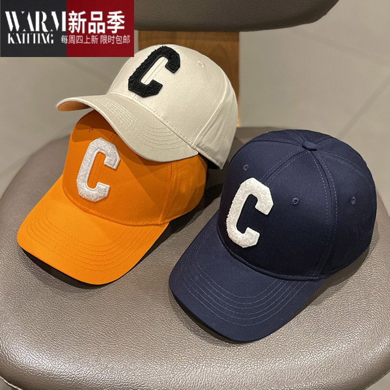 SHANCHAO帽子女款2023新款棒球帽时尚街拍遮阳帽C字母鸭舌帽潮