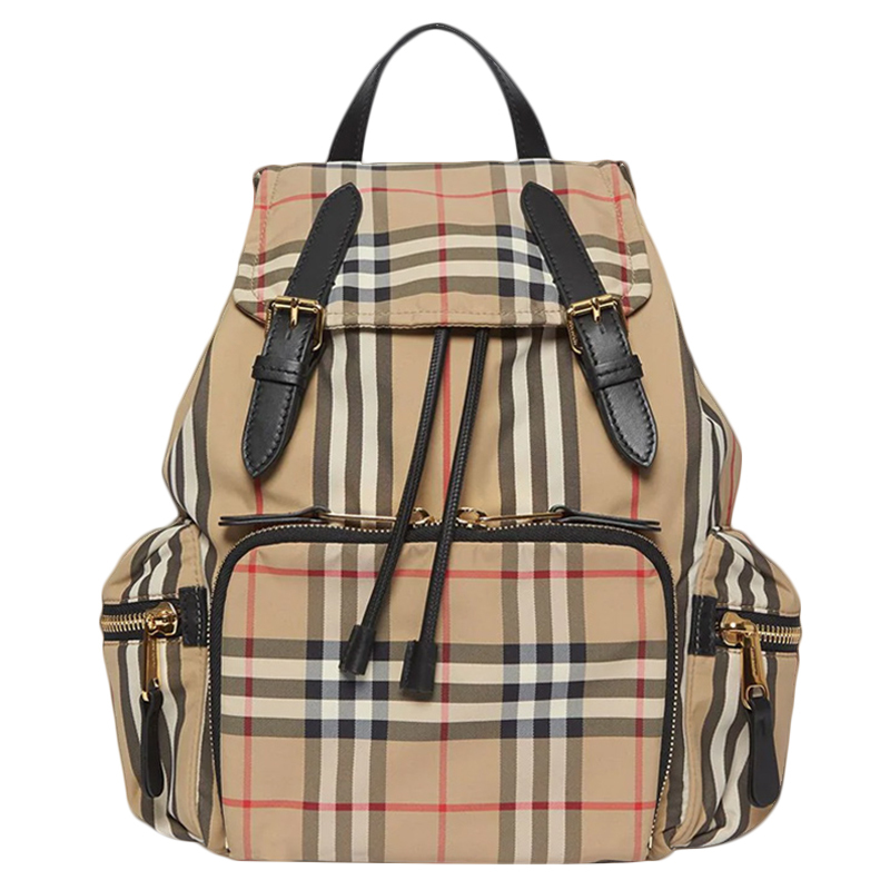 [直营]博柏利(BURBERRY)The Rucksack 尼龙配小牛皮中性男女通用双肩背式双肩包 背包 女包