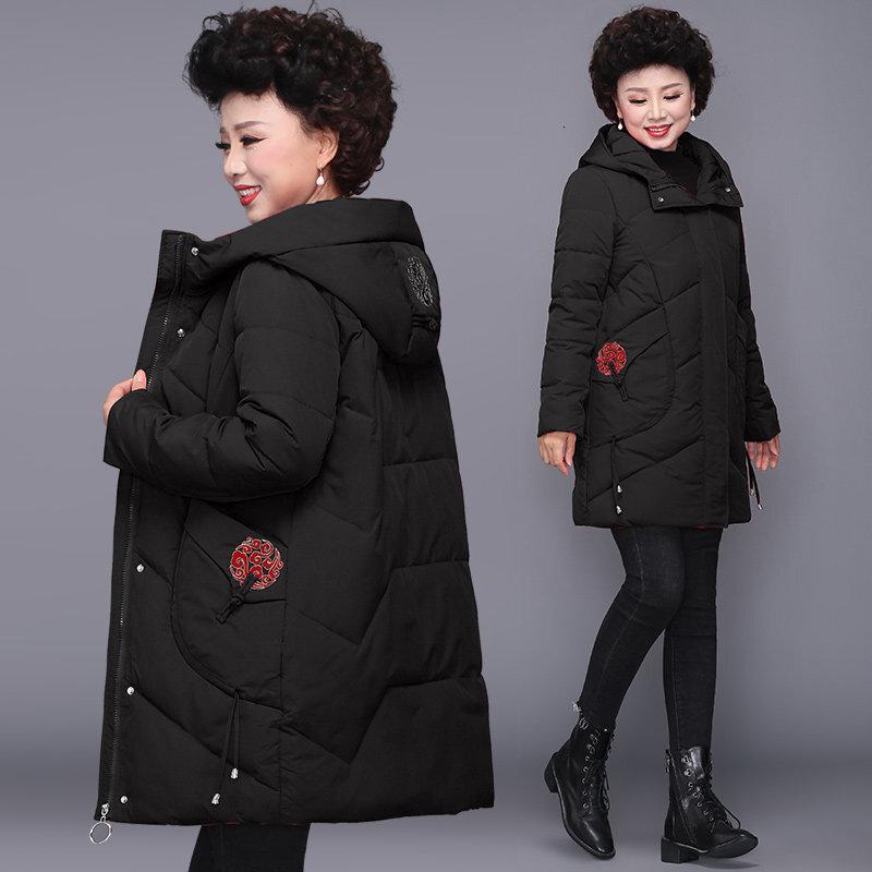 迪鲁奥（DILUAO)喜婆婆妈妈穿的衣服本命年红色衣服中老年女洋气棉服中年妈妈冬装棉衣外套中长款高清大图
