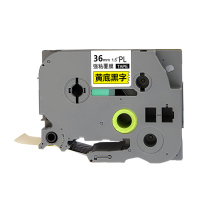 艾洁 标签带36mm黄底黑字PL-661 适用兄弟 PT-1010;1100CH;1280;TZe-661标签机色带