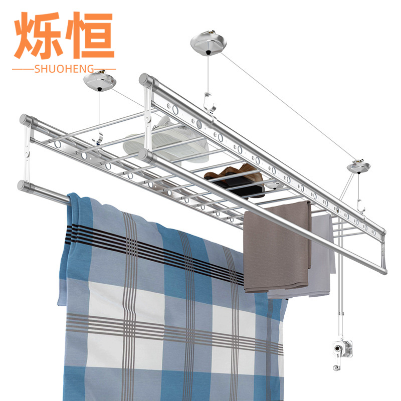 烁恒 手摇晾衣架1.5米+8根横杆