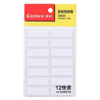 齐心C6434 自粘性标贴12张/14枚/本 13*38mm（白）（10本/包）（XF)
