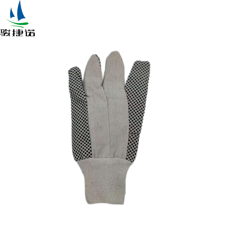 骏捷诺黑色点胶帆布手套80g/双高清大图