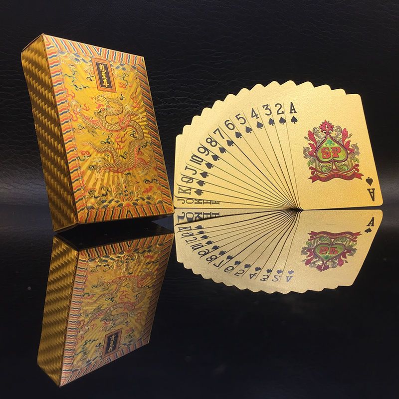 土豪金金箔塑料扑克牌澳门风云金箔扑克高档娱乐牌金色彩可带配牌