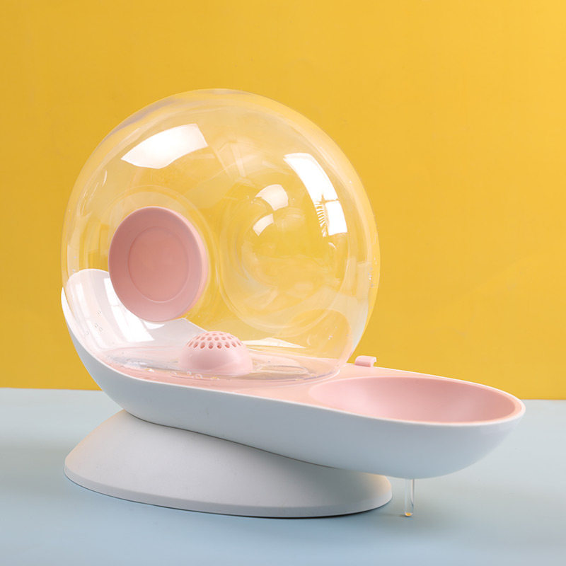 猫咪饮水机自动喂食器狗狗喝水器不湿嘴宠物流动水盆水碗喂水神器 默认尺寸 升级蜗牛款-樱花粉（健康过滤）