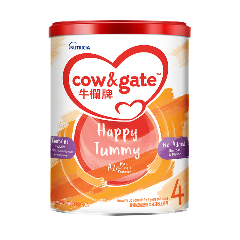 [4罐装 新效期26年4月后]港版原装进口牛栏牌Cow&Gate婴幼儿奶粉奶粉4段900g 3岁以上 进口儿童奶粉