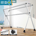 XIANCAI晾衣架落地折叠室内不锈钢家用晾衣杆阳台晒衣架凉被子挂衣服器 不锈钢落地2.4米加厚升级款-带滑轮（送20个