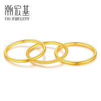 潮宏基 三生三世 黄金戒指足金女戒关节戒套戒磨砂光面戒指 ZQ