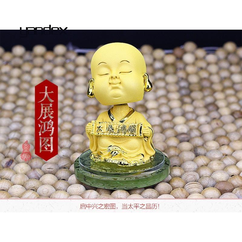 适用于可爱汽车摆件圣诞节绒沙金摇头汽车香水座汽车内饰创意摆件