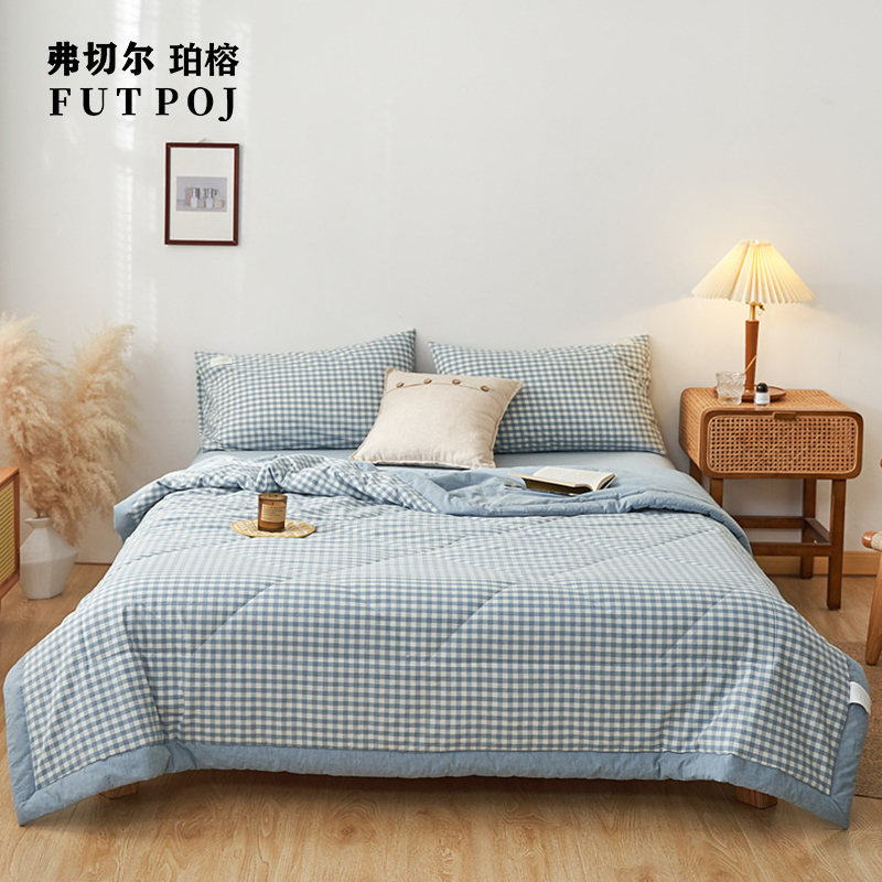 弗切尔珀榕日式格子系列色织抗菌夏被高清大图