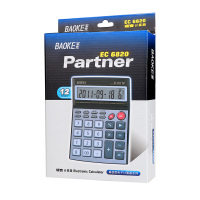 宝克(baoke) EC6820语音计算器12位财务金融办公专用计算器学生用大按键财务学生计算器